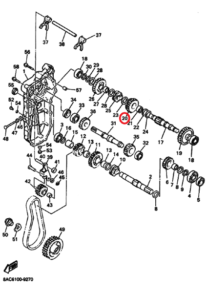 Шестерня КПП Yamaha 83R-17151-00-00 VK540