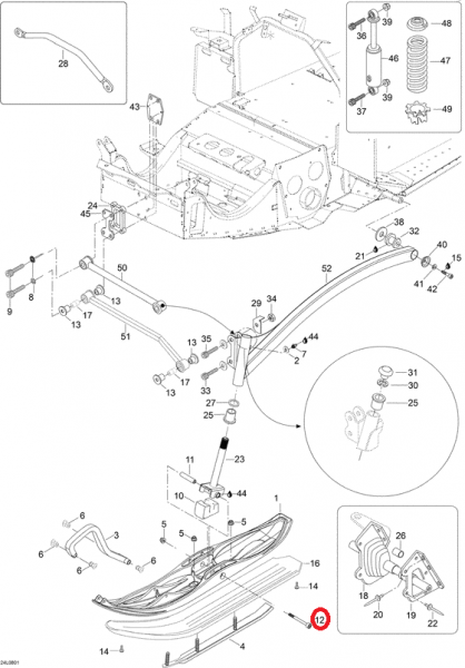 Болт крепления лыжи BRP M40225