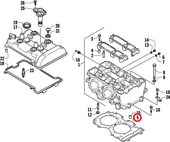 Прокладка головки Arctic Cat 3007-072