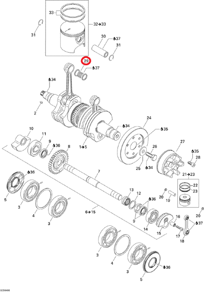Подшипник поршневого пальца BRP 420832552 Rotax 947DI