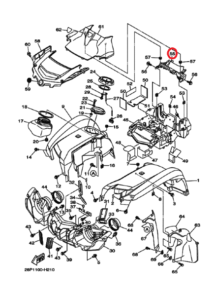 Панель пластиковая Yamaha 3B4-2837L-01-00