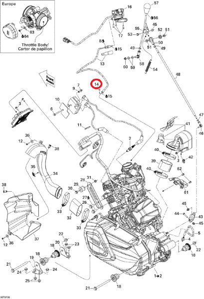 Фиксатор тросика газа BRP 707000434