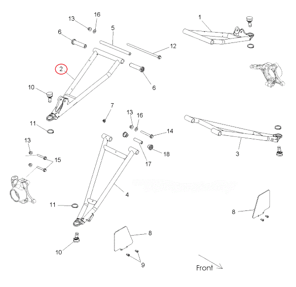 Рычаг Polaris 1018200-133 RZR 900 XP