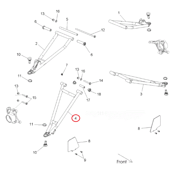 Рычаг Polaris 1018357-133 RZR 900 XP