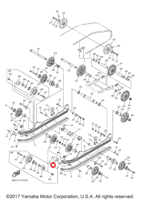 Наконечник рельсы (полоза) Yamaha 8GL-47422-00-00