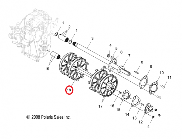 Вал привода трака Polaris 1590450