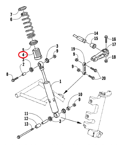 Опора пружины нижняя Arctic Cat 0603-147