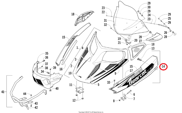 Панель боковины Arctic Cat 3718-070