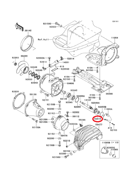 Гайка вала винта Kawasaki 92015-1512