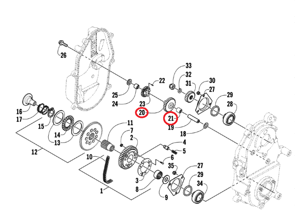 Шестерня КПП Arctic Cat 0702-449