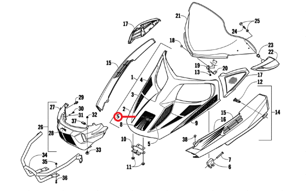 Решетка вентиляции Arctic Cat 4606-614