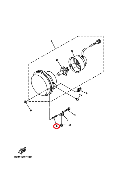 Пружинка винта регулировки фары Yamaha 90501-05764-00