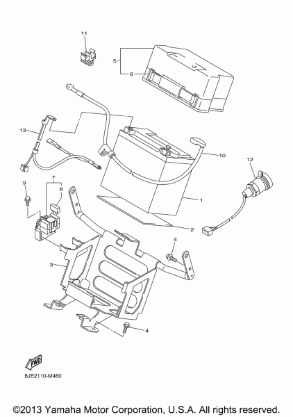 Крышка аккумулятора Yamaha 8FA-82129-00-00
