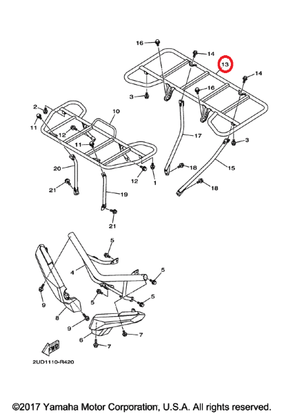 Багажник задний Yamaha 2UD-F4842-00-00