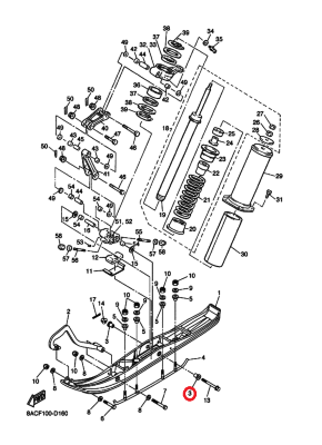 Втулка лыжи Yamaha 8AC-23754-00-00