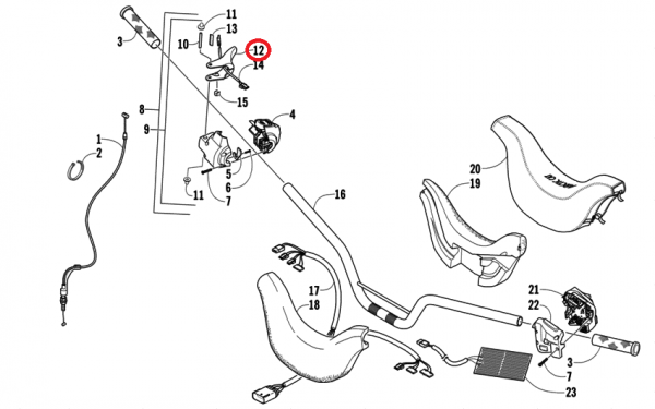 Курок газа Arctic Cat 0609-796