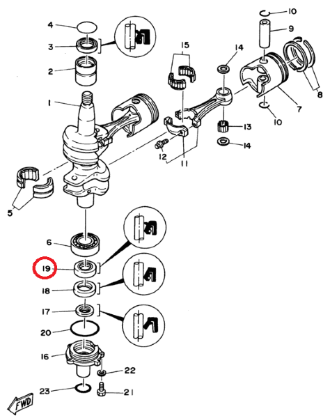 Сальник коленвала Yamaha 93102-28M08-00