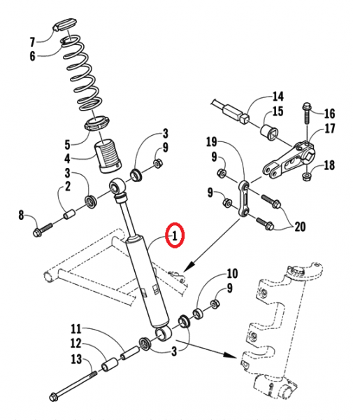 Амортизатор Arctic Cat 1603-175